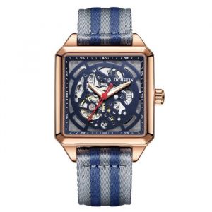 Montre homme m&eacute;canique automatique personnalit&eacute; cadran squelette mode sangle en nylon marque temp&eacute;rament classique cool