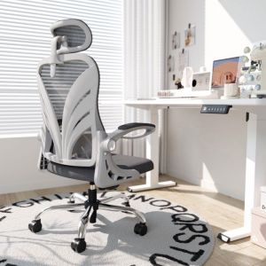 Holludle Chaise de bureau pliante ergonomique Chaise de bureau confortable avec appui-tête pour eSports Blanc