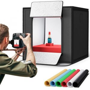 Studio Photo Boîte de Lumière Pliable 52×51.5×51.5cm LED Mini Photo Tente de Studio Portable