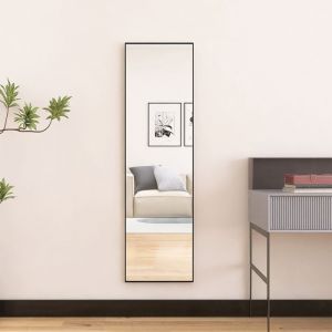 Miroir pleine longueur 140 × 40 cm grand miroir sur pied chambre à coucher dressing et miroir mural à cadre fin noir