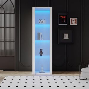 Nouveau Eco - friendly matériel blanc haute lumière LED éclairage vitrine 3 étagères en verre 55 * 38 * 166cm vitrine vitrine