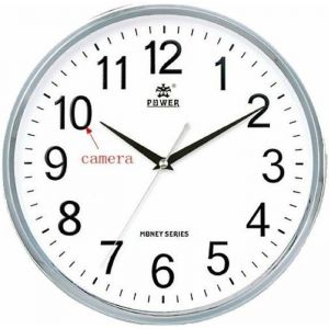 Horloge avec camera espion Full HD 1080P Wifi ronde * Batterie interne : lithium-ion  * Autonomie : Plusieurs jours * Connexion :
