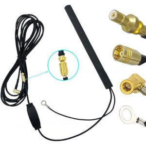 HAOPYOU Antenne Voiture Antenne Dab Dab Adaptateur SMB Cble RG174 3M 98ft Fiche Antenne Universel pour Camions ANTENNE 2