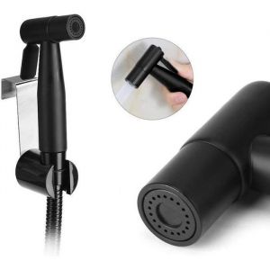 Douchette WC Shattaf Vaporisateur Bidet Pulvrisateur Main Kit Hyginique de Douche Montage Simple pour Salle de Bains HORLOGE