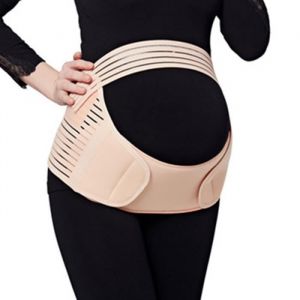 Ceinture grossesse de soutien lombaire et abdominal - Coton - Support pour femme enceinte (Rose Taille L)
