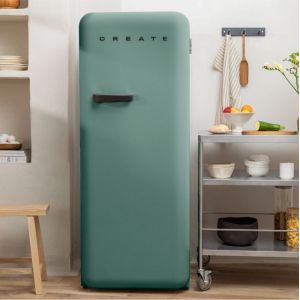 R&eacute;frig&eacute;rateur r&eacute;tro - Create - 281L - Vert sauge - Esth&eacute;tique ann&eacute;es 50 - Grande capacit&eacute;