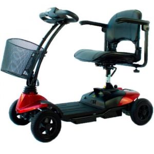 Scooter électrique Mobiclinic Mobilité réduite 250 W 4 roues Compact et Démontable Auton. 10 km 12V Rouge Virgo