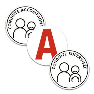 Kit de 3 disques magn&eacute;tique aimant pour jeune conducteur - Disque A conduite accompagn&eacute;e et conduite supervis&eacute;