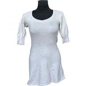 Mango Robe Au Genou Manches Courtes &Eacute;l&eacute;gante Blanche Taille S