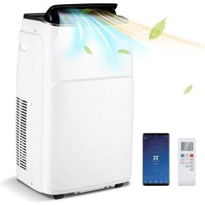 GOPLUS Climatiseur Mobile 12000BTU 5 en 1-25m&sup2;-35kW-Chaffage-Mode Nuit-Minuterie&WiFi-T&eacute;l&eacute;commande-&Eacute;cran-R290&Classe &eacute;nerg&eacute;tique A