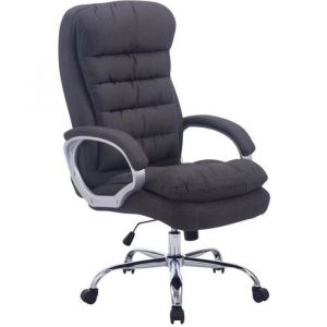 Fauteuil de bureau XXL Vancouver Tissu - Gris foncé - Réglable en hauteur - A roulettes - Poids max 235 Kg