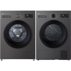 PACK LG Lave-linge hublot 9kg 1400trs/min + Sèche-linge Pompe à chaleur 8kg