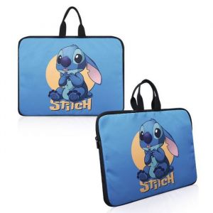 Stitch Sacoche Ordinateur Portable 14 Pouces Mallette Pour pc Tablette Cartable Sac à Bandoulière Cadeau pour Hommes Femme Bleu