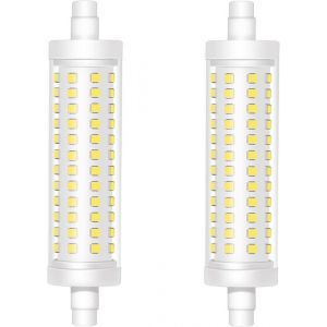 Ampoule LED R7s 118mm Blanc Froid 6000K 12W R7s LED Double Extr&eacute;mit&eacute; Lampe Lin&eacute;aire Remplace 120W J118 Lampe Halog&egrave;ne Lot de 2