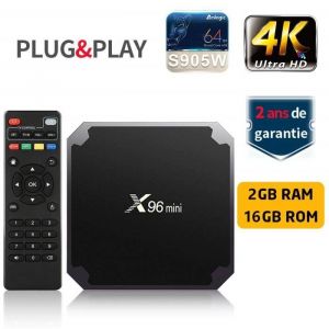 SUNNZO X96 Mini Lecteur Multimédia de Diffusion en Continu Android 7.1-4K TV BOX avec Amlogic S905W Quad-core Chipset 2Go RAM+16