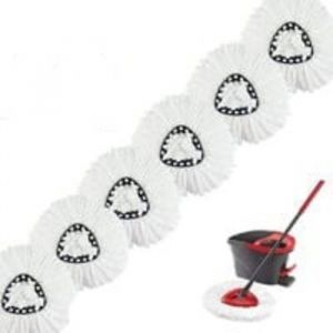6pcs Vadrouilles de Rechange pour Vileda O-Cedar Turbo 2 en 1 EasyWring & Clean Compatible T&ecirc;tes de balai Pour Vileda Recharge