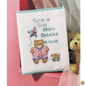 Kit &agrave; broder au point de croix prot&egrave;ge carnet d&hellip;