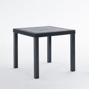 Table carr&eacute; Raul pour ext&eacute;rieur avec pieds en aluminium et plateau en polypropyl&egrave;ne 82 cm (Anthracite)