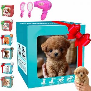 Robot Dog - Robot Dog r&eacute;aliste - Chiot robot interactif avec mouvement aboiement et vacillement de la queue -Jouet intelligent (A)