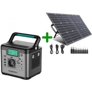 SWAREY S500 Générateur Solaire portable 220V Batterie Externe 518Wh avec Panneau Solaire Pliable 100W kit Solaire