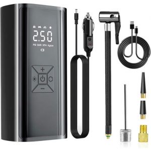 Gonfleur Pneus Voiture Sans FilPuissant Compresseur à Air Portatif Fil avec Lumière LEDMini Compresseur Voiture