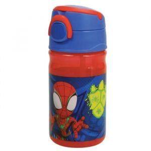 Gourde en plastique Spiderman Spidey Dino Webs avec crochet 350 ml Référence :  GIM55701204