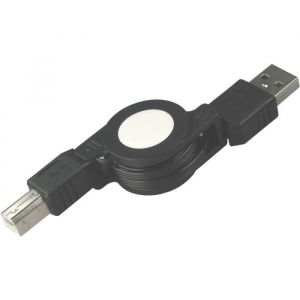 Câble USB 2.0 - APM - Rétractable - 080m - Noir - Enrouleur pour optimisation de l’espace