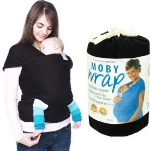 Echarpe porte-b&eacute;b&eacute; avec &eacute;lastique ECHARPE DE PORTAGE Noir