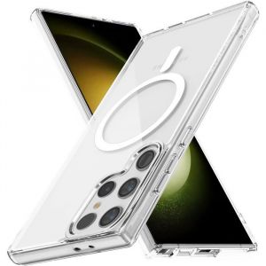 Coque de téléphone - Little Boutik - Galaxy S24 Ultra - Silicone Rigide - Transparent - Compatible Magsafe