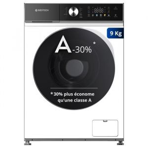 GEDTECH Lave-linge frontal GLLPS91400WH - 9 Kg - 1400 tr/mn - 16 progr - Eco - Intensif -  Rapide &ndash; Tr&egrave;s Faible conso - LED couleur