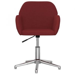 Fauteuil de Coiffeuse-Chaise pivotante de bureau - Hauteur r&eacute;glable - Rouge bordeaux Tissu @41071361