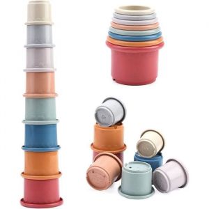 Jouet Cube Empilable8pcs Montessori Tasses à Empiler Bébés Jouets dActivité et de DéveloppementCadeaux pour Bébés 6 12 18 Mois