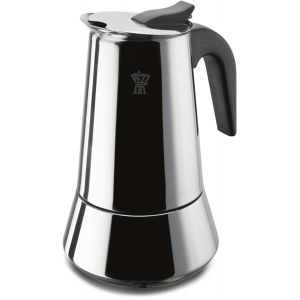 Cafeti&egrave;re italienne - PEZZETTI - STEELEXPRESS - Acier inoxydable - 6 tasses - Tous feux dont induction - Argent