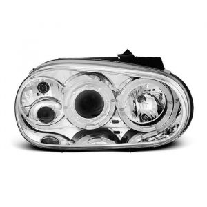 Paire de feux phares VW Golf 4 97-03 angel eyes chrome