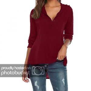 Chemisier Femme Mode V Manches Longues Col Chemisier Pure Color Chemises Desserr&eacute;es Gris