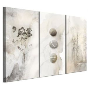 Tableau Decoration Murale - LUMASOUL - 5-3-13-0-2-2-8-3 - Moderne Motif - 3 parties - Beige - 135x90 cm
