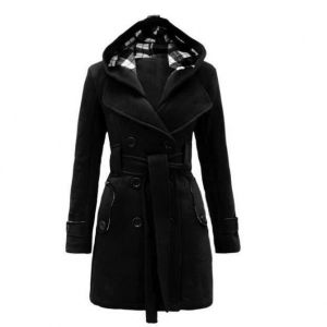 Manteau Femme - FUNMOON - Militaire - Capuche Boutonné - Polaire - Grande Taille