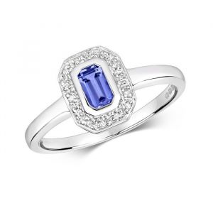Bague EDS JEWELS Femme Or Blanc 375/1000 Diamant Brillant H - PK Tanzanite Pavage 37377
