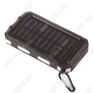 Batterie Externe Solaire - LUNAVO - TD&reg; - 20000mAh - 2-Port USB - Lampe LED int&eacute;gr&eacute;e