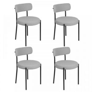 MIPAN CHAISE Lot de 4 Chaises de salle &agrave; manger Chaises de bureau courb&eacute;es avec dossier  Gris clair  50*50*75cm
