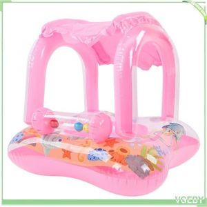 Flotteur de piscine pour b&eacute;b&eacute; - FAFEICY - Bateau - Auvent pare-soleil UV - Si&egrave;ge stable (trous jambes) - PVC