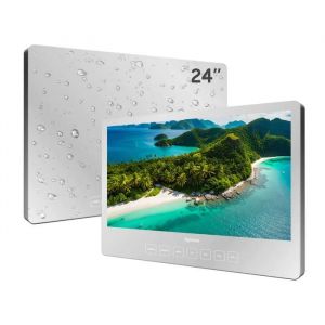 TV LED-SYLVOX-BT24A1KEGB-24&rdquo;(61cm)-Google TV Miroir-1080p -500Nit-IP65 &eacute;tanche-Fixation murale-T&eacute;l&eacute;commande &agrave; Commande Vocale