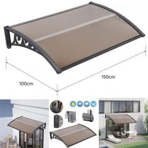 MIPAN.150x100 cm Marquise Auvent De Porte - Auvent de Porte et fen&ecirc;tres -  Protection Contre La Pluie et UV - Marron