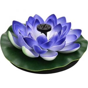 Fontaine solaire flottante pour piscine - Lotus - Cascade - Design fixe caché