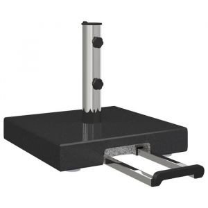 PROMOTION Pied de parasol sur Roulettes - avec Poignée Granit Noir 29 kg Carrée 35564 - BestMeuble