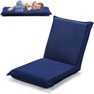 RELAX4LIFE Chaise de Sol Pliante avec Dossier Réglable en 6 Position Tatami pour Lire&Jouer dans Salon/Chambre/Bureau Bleu foncé