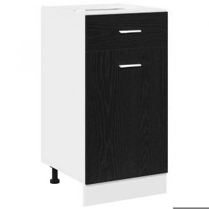 Automne/hiverArmoire bas de cuisine Colonne cuisine - Armoire de Tiroir Inf&eacute;rieure Ch&ecirc;ne noir 40 x 46 x 81.5 cm3924398