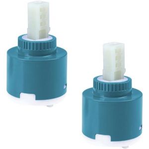 2 Cartouche de Robinet en Céramique pour Mitigeur Valve Remplacement 40MM Cartouche à Disque de Rechange-Bleu