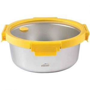 Boite ronde - LACOR - Inox - Etern - 0.7 L - Couvercle en verre avec valve - Joint en silicone