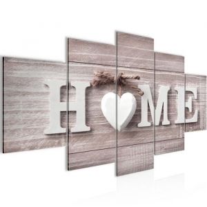 Runa art Tableau Décoration Murale Cœur Home 200x100 cm - 5 Panneaux Deco Toile Prêt à Accrocher 504451b